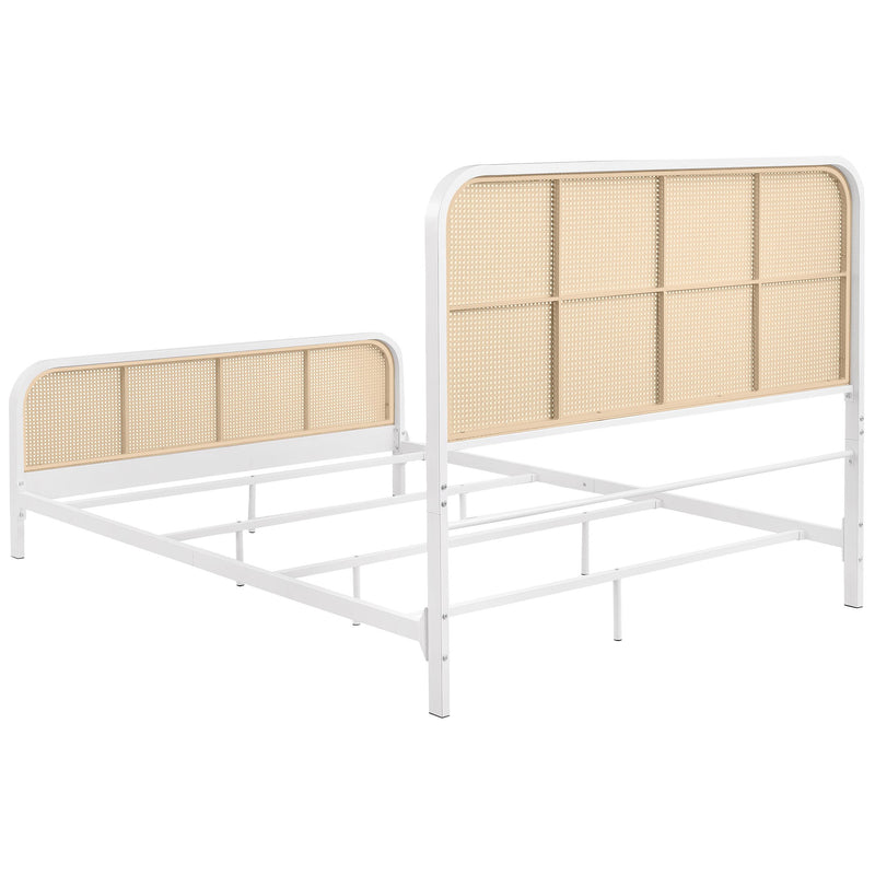 Lanewood Open Cane Webbing Metal Queen Bed White - detail 6