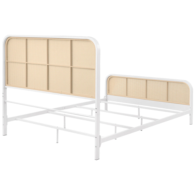 Lanewood Open Cane Webbing Metal Queen Bed White - detail 7