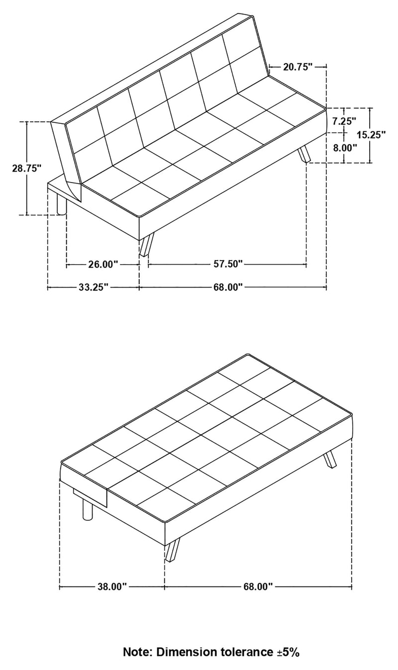 Joel Upholstered Tufted Convertible Sofa Bed