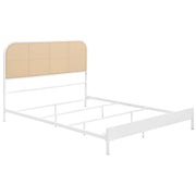 Amherst Radio Weave Rattan Metal Queen Bed White - alternate view