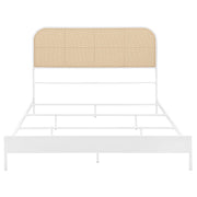 Amherst Radio Weave Rattan Metal Queen Bed White - detail 3