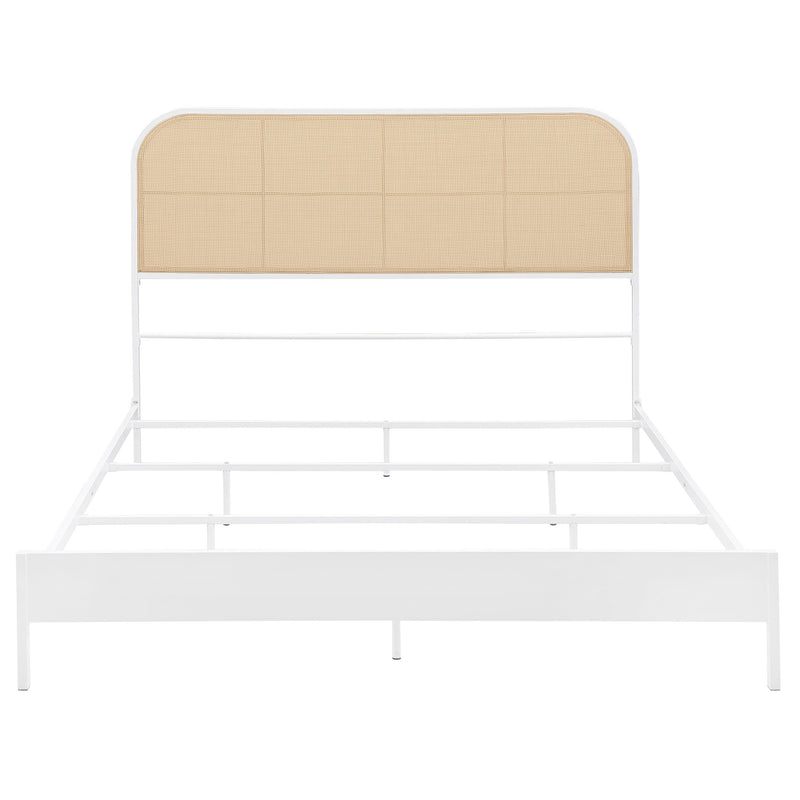 Amherst Radio Weave Rattan Metal Queen Bed White - detail 3