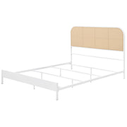 Amherst Radio Weave Rattan Metal Queen Bed White - detail 4