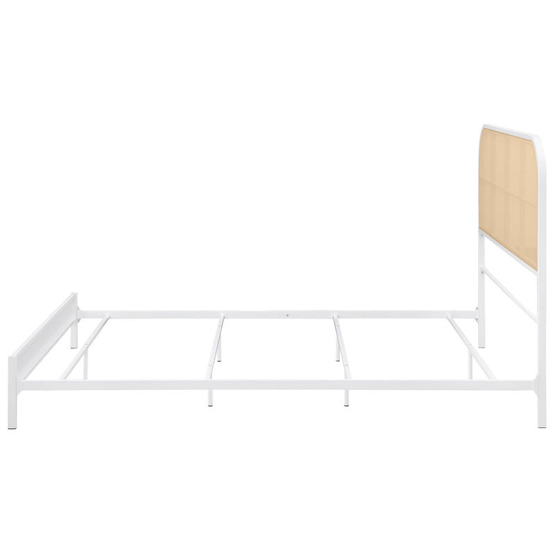 Amherst Radio Weave Rattan Metal Queen Bed White - detail 5