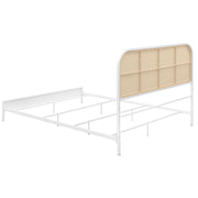 Amherst Radio Weave Rattan Metal Queen Bed White - detail 6