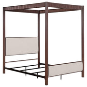 Zimmerlee 89-inch Metal Queen Canopy Bed Rust Brown - alternate view