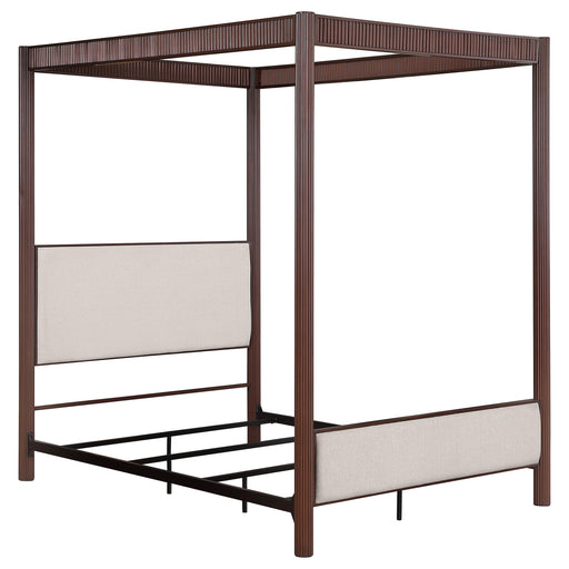 Zimmerlee 89-inch Metal Queen Canopy Bed Rust Brown - alternate view