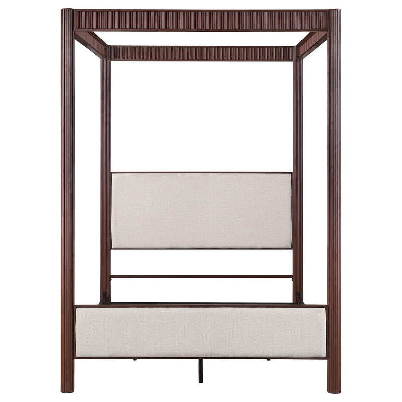 Zimmerlee 89-inch Metal Queen Canopy Bed Rust Brown - detail 3