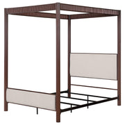 Zimmerlee 89-inch Metal Queen Canopy Bed Rust Brown - detail 4