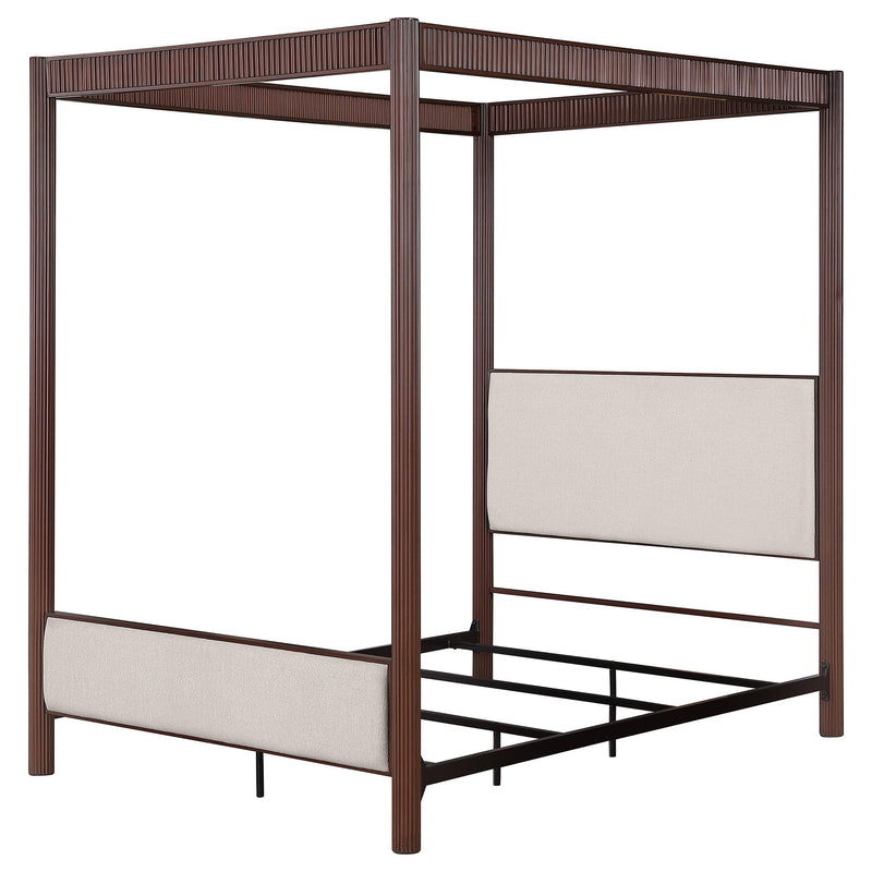 Zimmerlee 89-inch Metal Queen Canopy Bed Rust Brown - detail 4