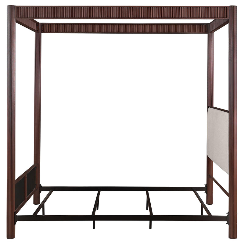 Zimmerlee 89-inch Metal Queen Canopy Bed Rust Brown - detail 5