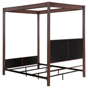 Zimmerlee 89-inch Metal Queen Canopy Bed Rust Brown - detail 6