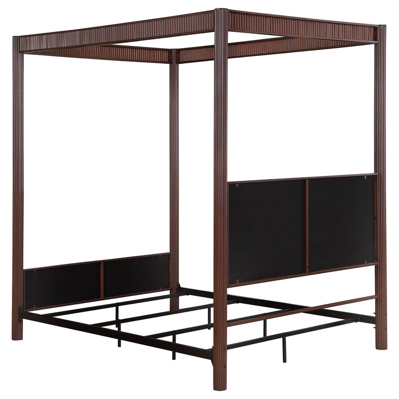 Zimmerlee 89-inch Metal Queen Canopy Bed Rust Brown - detail 6