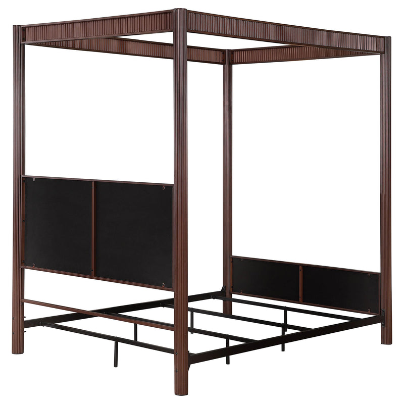 Zimmerlee 89-inch Metal Queen Canopy Bed Rust Brown - detail 7