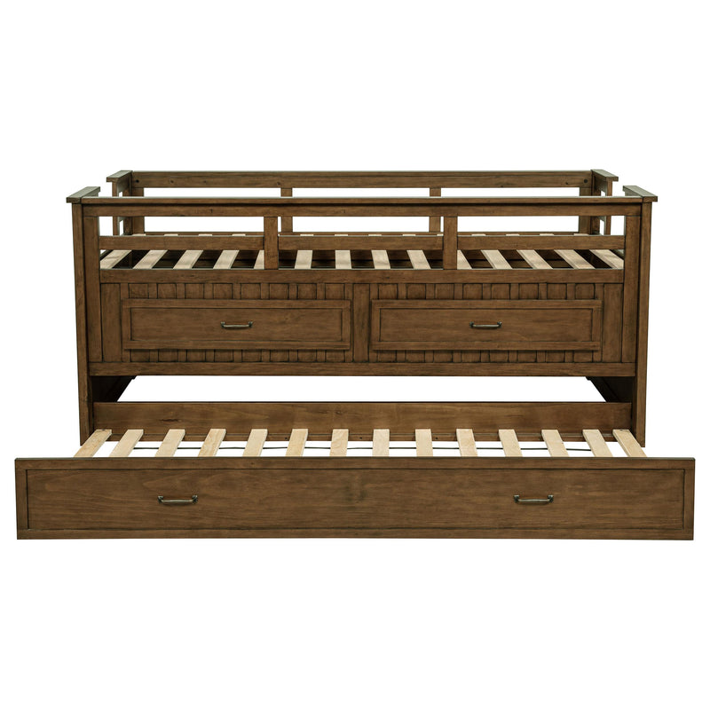 Carlsbad Wood Twin Captains Bed With Trundle Medium Brown - detail 6