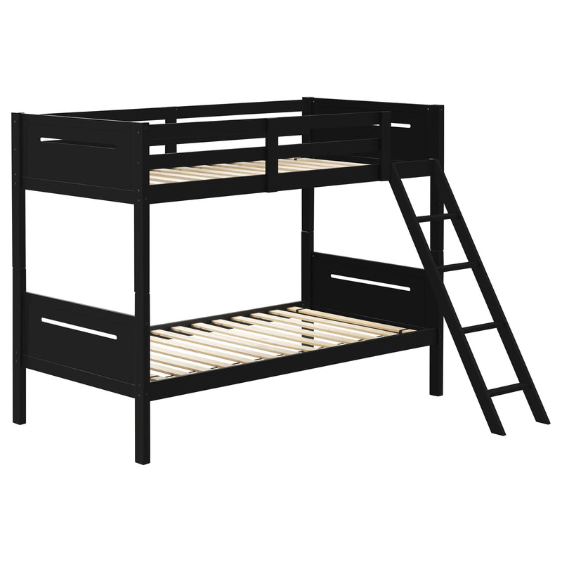 Littleton Wood Twin Over Twin Bunk Bed Black - alternate view