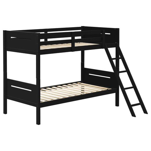 Littleton Wood Twin Over Twin Bunk Bed Black - alternate view
