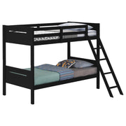 Littleton Wood Twin Over Twin Bunk Bed Black - detail 3