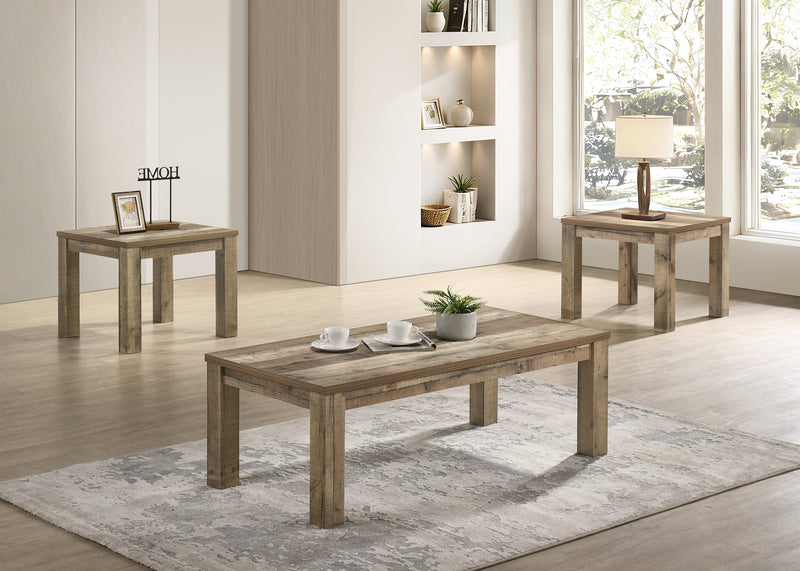 Theo 3-Pc Coffee Table Set - Reclaimed Wood