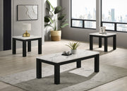 Crownmark Ivy 3-Pc Set Faux Marble White