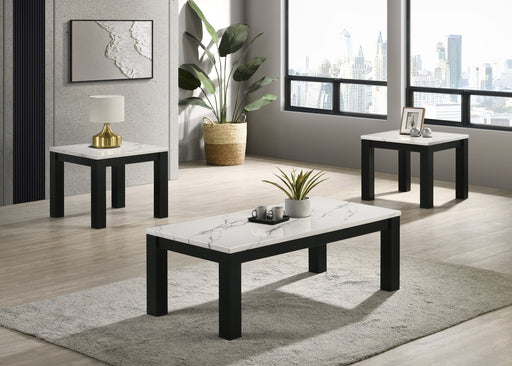 Crownmark Ivy 3-Pc Set Faux Marble White