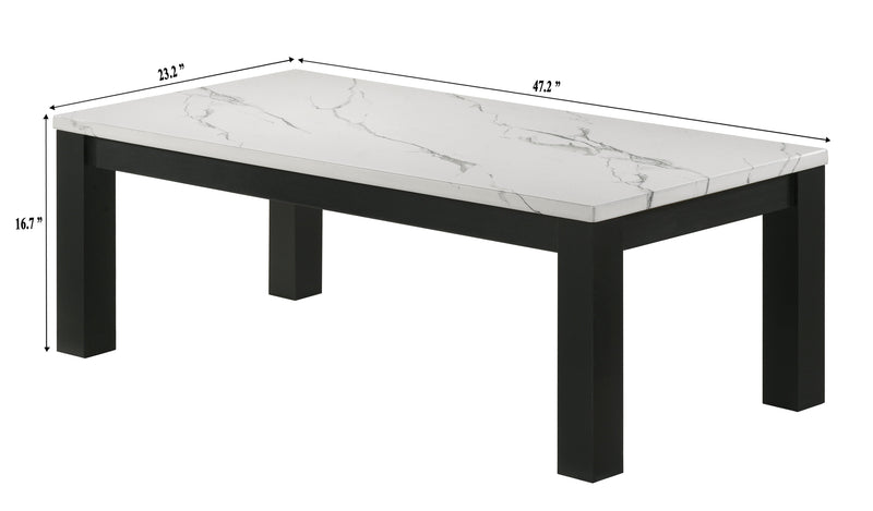 Crownmark Ivy 3-Pc Set Faux Marble White