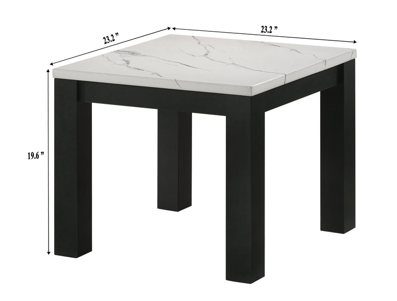 Crownmark Ivy 3-Pc Set Faux Marble White