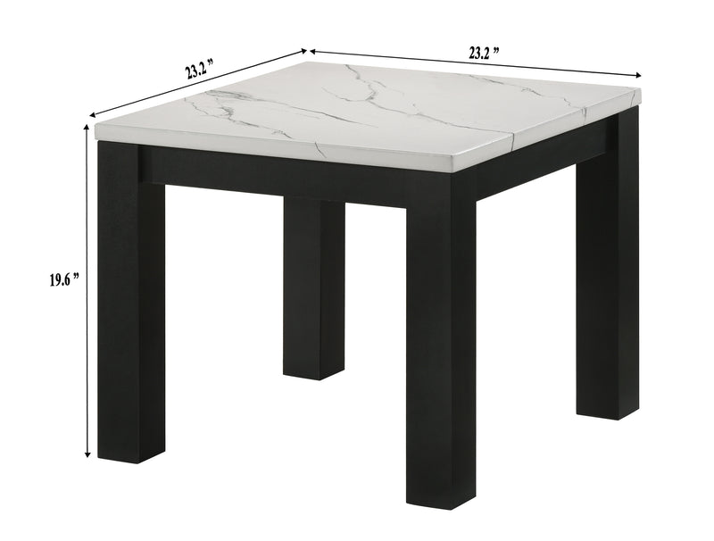Ivy 3-Pc Set Faux Marble White
