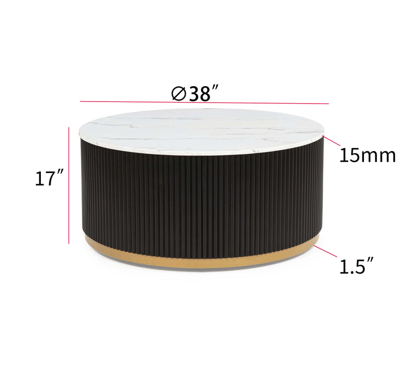 Crownmark Kara Coffee Table with Casters Gd Black