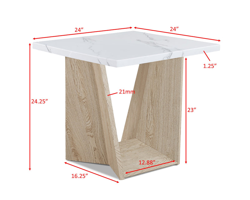 Crownmark Adea 3-Pc Set - White Oak