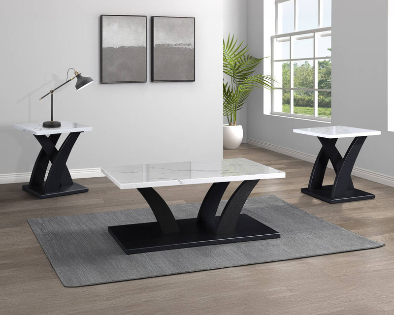 Zion Black and White 3-Piece Table Set