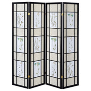Catabella 4-Panel Room Divider Folding Shoji Screen Floral - detail 3