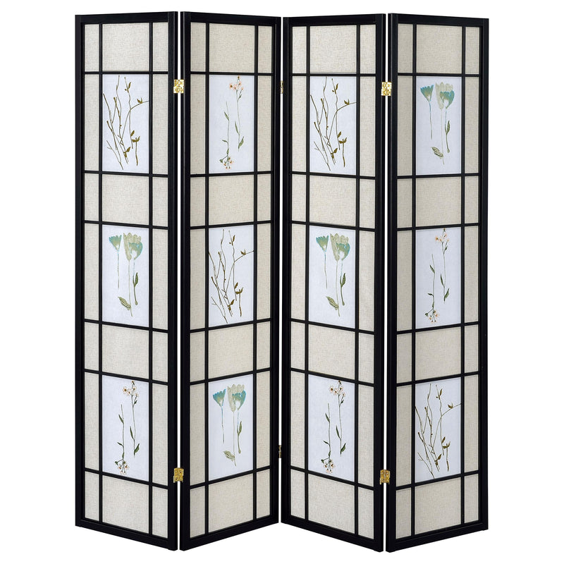 Catabella 4-Panel Room Divider Folding Shoji Screen Floral - detail 3