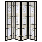 Catabella 4-Panel Room Divider Folding Shoji Screen Floral - detail 4