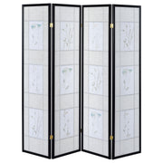 Catabella 4-Panel Room Divider Folding Shoji Screen Floral - detail 5