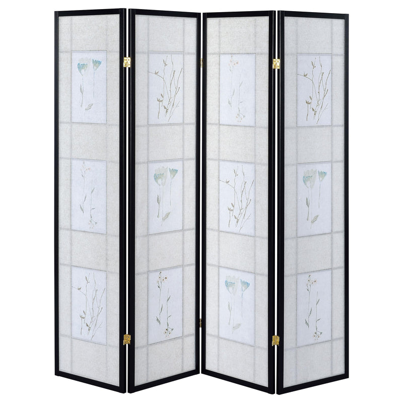 Catabella 4-Panel Room Divider Folding Shoji Screen Floral - detail 5