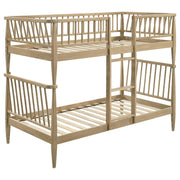 Abram Windsor Twin Over Twin Wood Bunk Bed with Ladder Almond - alternate view