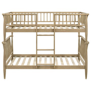 Abram Windsor Twin Over Twin Wood Bunk Bed with Ladder Almond - detail 3