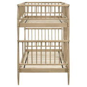 Abram Windsor Twin Over Twin Wood Bunk Bed with Ladder Almond - detail 5