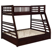 Ashton 2-drawer Wood Twin Over Full Bunk Bed Cappuccino - alternate view