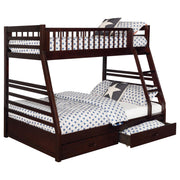 Ashton 2-drawer Wood Twin Over Full Bunk Bed Cappuccino - detail 3