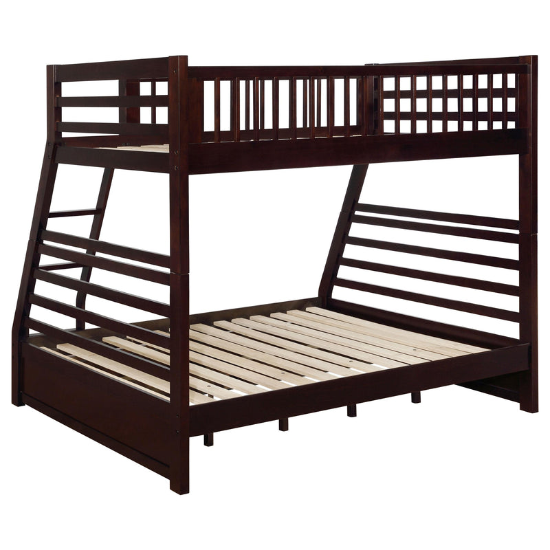 Ashton 2-drawer Wood Twin Over Full Bunk Bed Cappuccino - detail 4