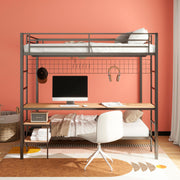 Bettoni Full-Over-Twin Workstation Bunk Bed Matte Black - alternate view