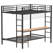 Bettoni Full-Over-Twin Workstation Bunk Bed Matte Black - detail 3