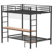 Bettoni Full-Over-Twin Workstation Bunk Bed Matte Black - detail 4