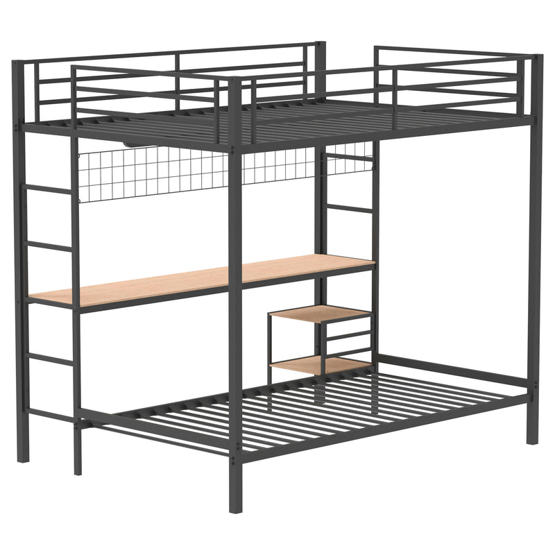 Bettoni Full-Over-Twin Workstation Bunk Bed Matte Black - detail 6