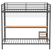 Bettoni Full-Over-Twin Workstation Bunk Bed Matte Black - detail 7