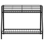 Carson Twin-Over-Full Steel Bunk Bed with Dual Ladders Glossy Black - detail 4