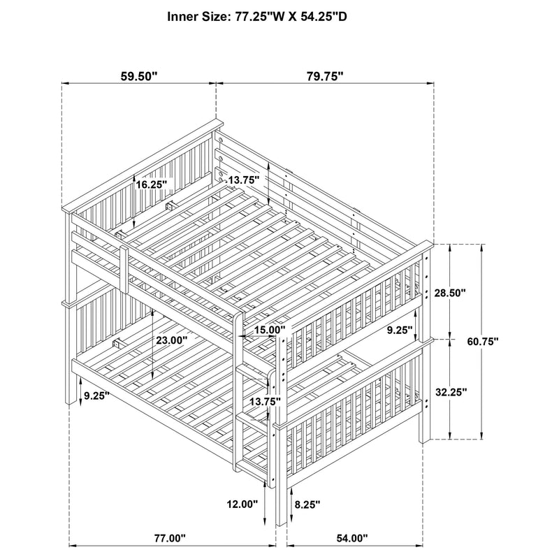 Chapman Wood Full Over Full Bunk Bed Black - detail 4