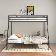 Alevera Twin-Over-Full Steel Bunk Bed with Ladder Matte Black - alternate view